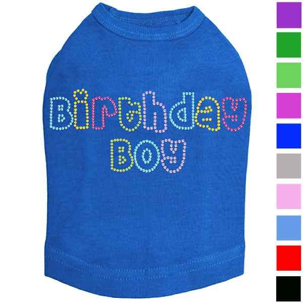 Rhinestone Birthday Boy Dog Shirt