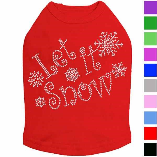 Let it Snow Rhinestone Dog Shirt
