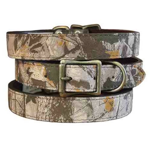 Camouflage Suede Leather Dog Collars