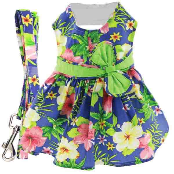 Hawaiian Hibiscus Dog Harness Dress