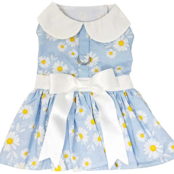 Blue Daisy Dog Harness Dress Blue Daisy Dog Harness Dress