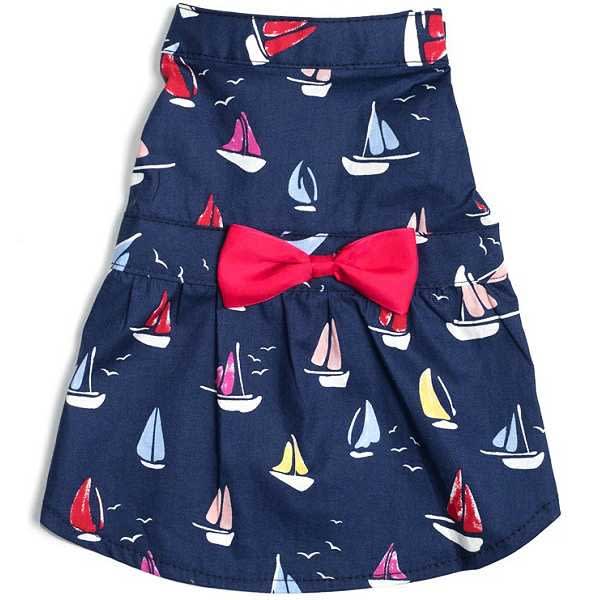 Blue Sailboat Dog Dress