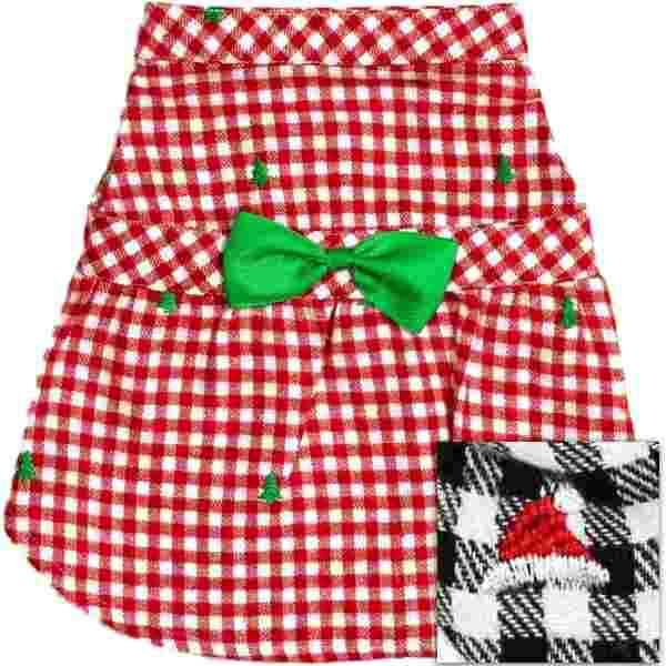 Plaid Flannel Christmas Dog Dress