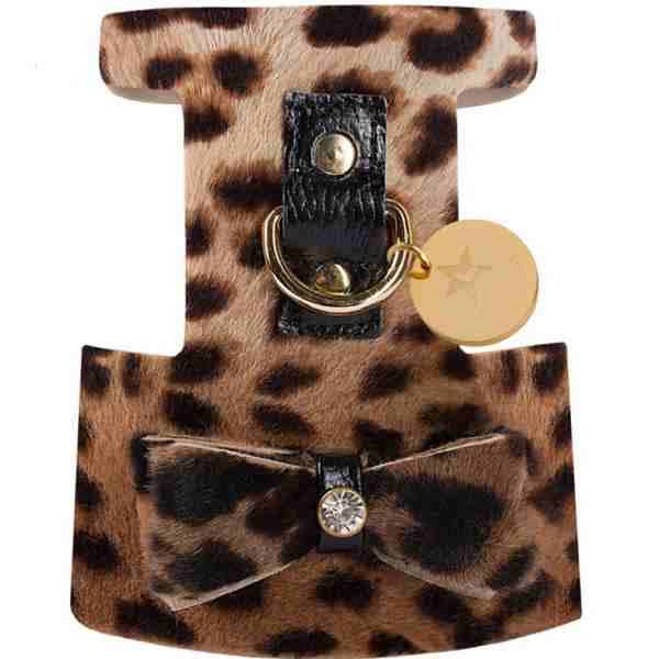 Leopard Print Leather Designer Dog Harness