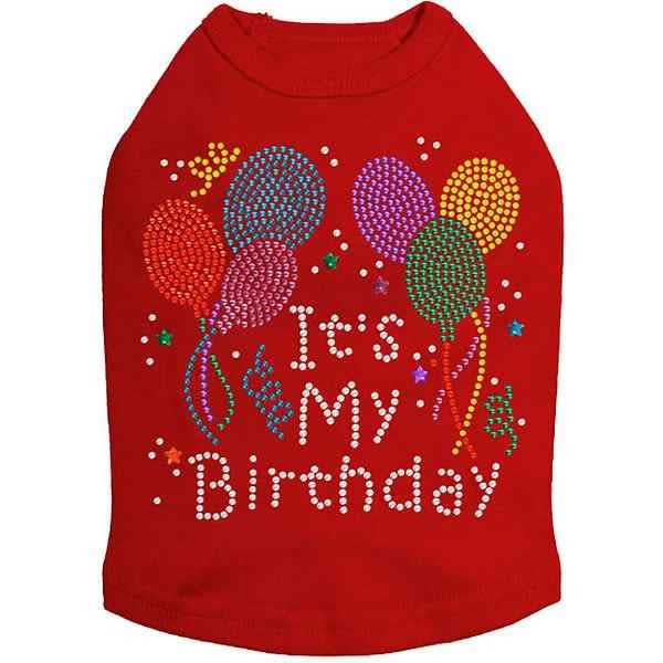 Red Birthday Rhinestone Dog Shirt
