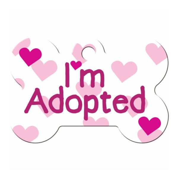 Dog ID Tags | I'm Adopted Pink | Personalized, Engraved