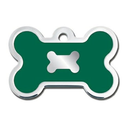 Dog ID Tags | Green Bone | Personalized, Engraved
