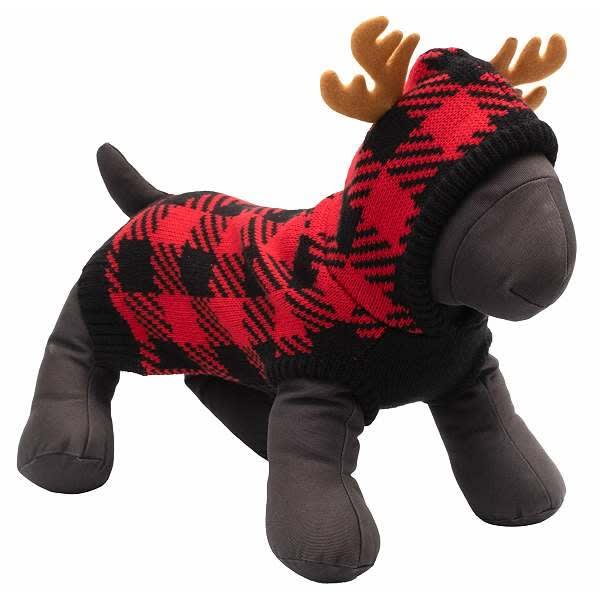 Christmas Moose Hooded Dog Sweater
