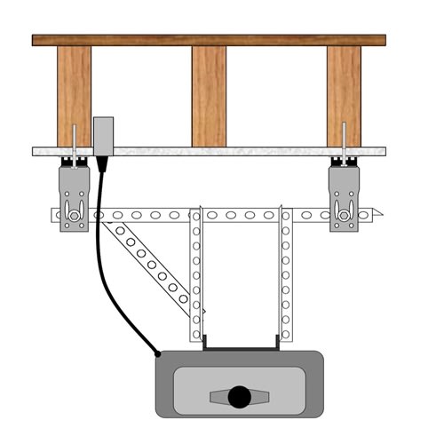 photo of Sound Isolation Kit for Garage Door Motors | RSIC-GDS motor and rail isolation Kit