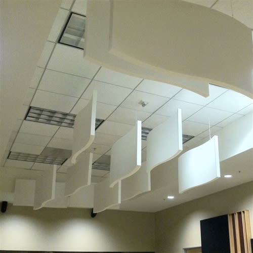 photo of Whisperwave Acoustic Baffles in HPC Colors: 2" x 2' x 4'