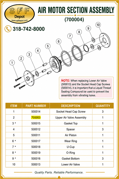 IPM 700003 Upper Air Valve Assembly