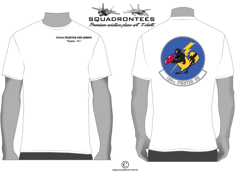 104th FS  Fightin' O's Logo Back Squadron T-Shirt, USAF Licensed Product