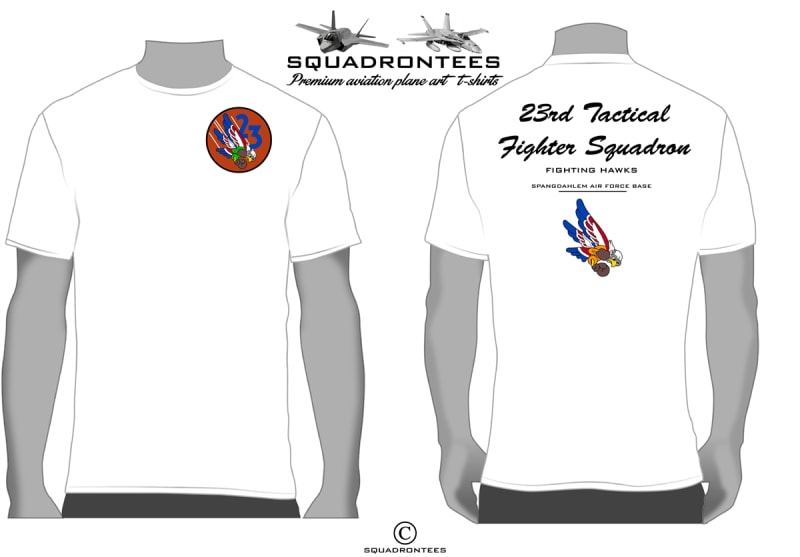 23rd TFS Fighting Hawks Squadron T-Shirt - USAF Licensed Product