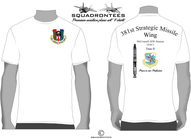 381st Strategic Missile Wing SMW Squadron T-Shirt D1, USAF Licensed Product