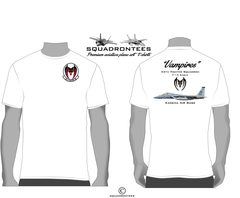 44th Fighter Squadron Vampires F-15 Squadron T-Shirt - USAF Licensed Product