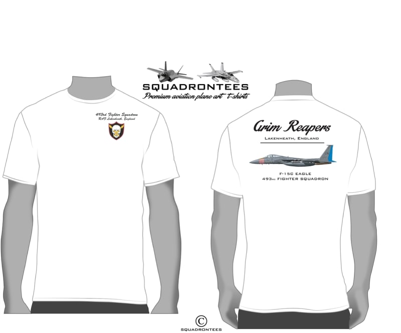 493rd FS Grim Reapers Squadron T-Shirt D3, USAF Licensed Product