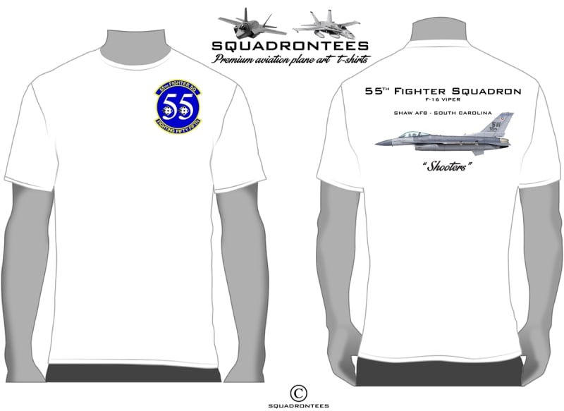 55th Fighter Squadron F-16 Viper Squadron T-Shirt - USAF Licensed Product