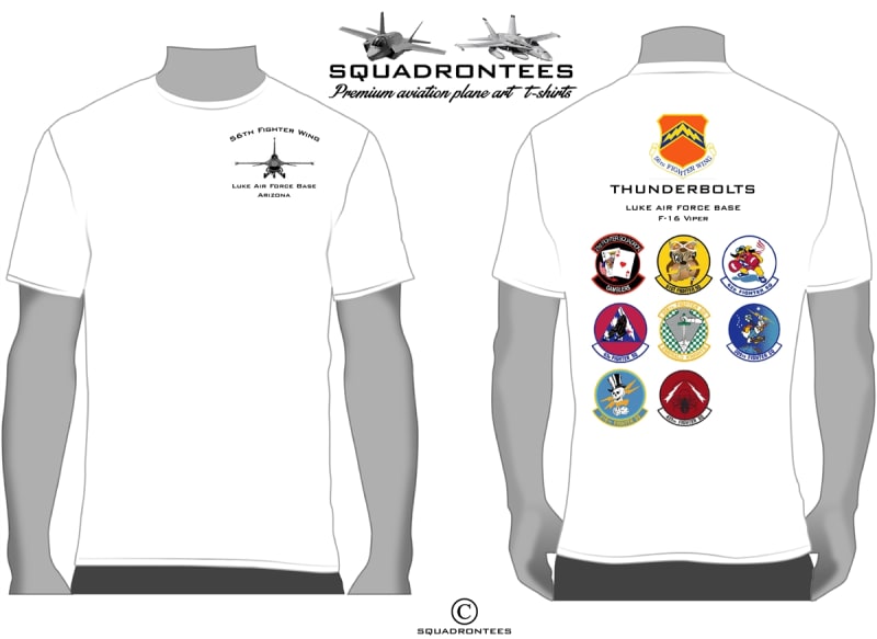 56th Fighter Wing F-16 Squadrons Squadron T-Shirt - USAF Licensed Product