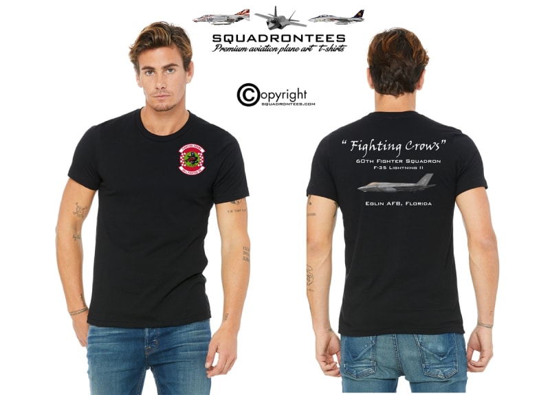 60th Fighter Squadron Fighting Crows T-Shirt D-3, USAF Licensed Item