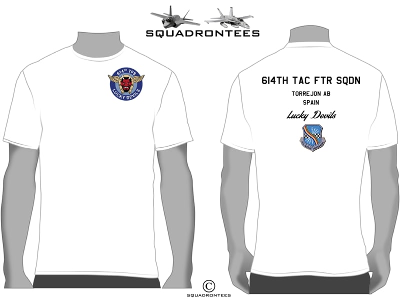 614th TFS Lucky Devils Squadron T-Shirt D1, USAF Licensed Product
