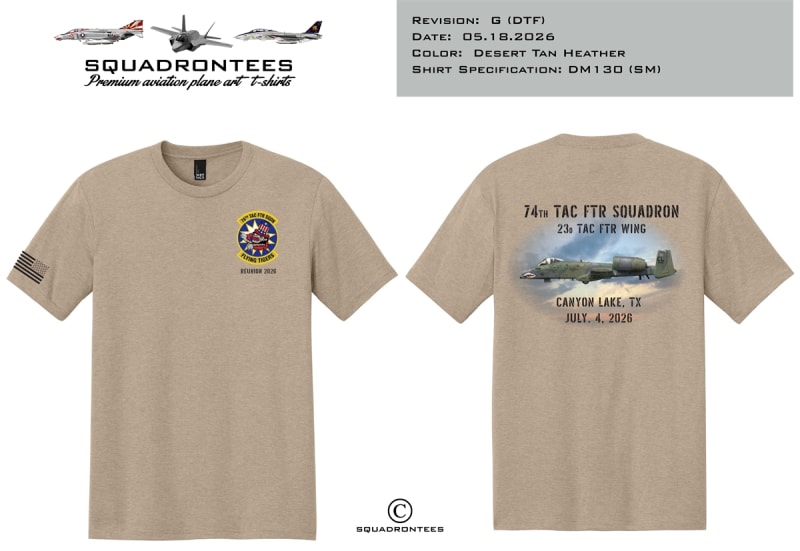 74th TFS A-10 Squadron T-Shirt D4, Reunion 2026 Item