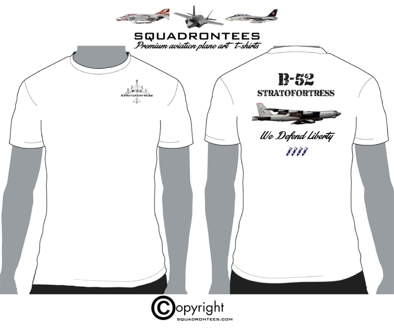 B-52 Stratofortress We Defend Liberty - Premium Plane Art T-Shirt