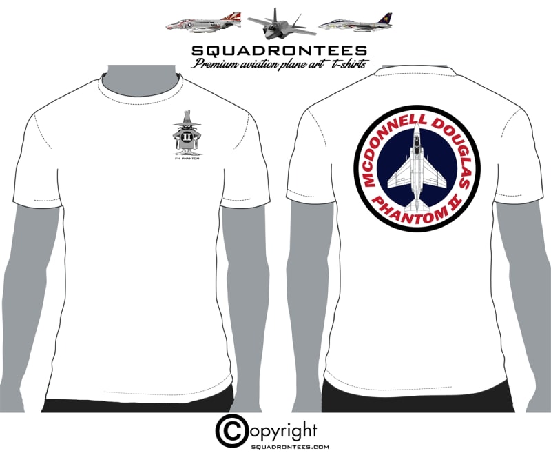 F-4 Phantom II Navy Blue Back - Premium Plane Art T-Shirt