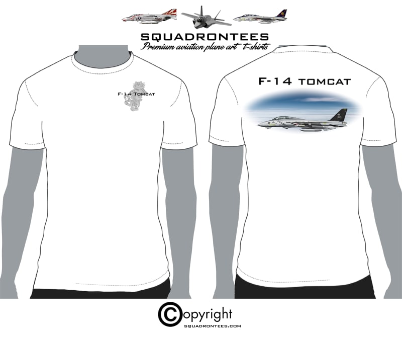 F-14 Tomcat - Premium Plane Art Squadron T-Shirt D-2