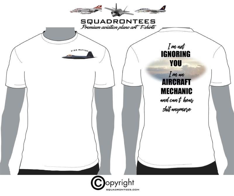 F-22 Raptor Aircraft Mechanic - Premium Plane Art Squadron T-Shirt