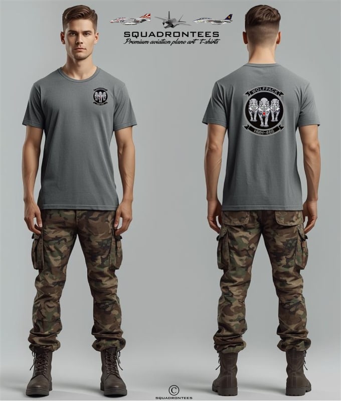 HMH-466 Wolfpack Squadron T-Shirt - USMC Licensed Item