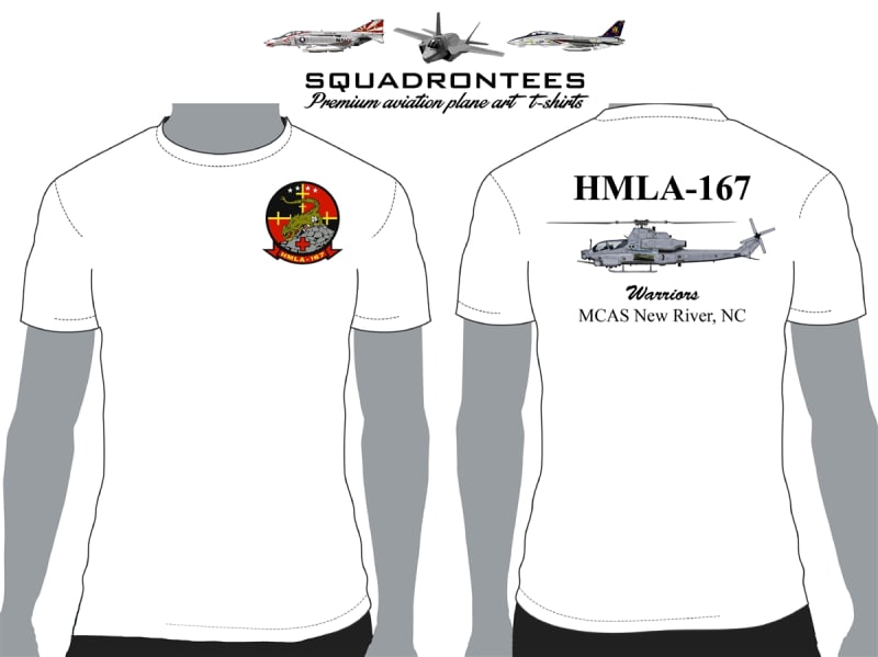 HMLA-167 Warriors Squadron T-Shirt D2, USMC Licensed Product