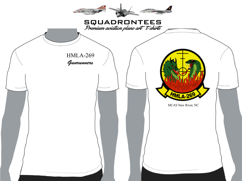HMLA-269 Gunrunners Squadron T-Shirt D5, USMC Licensed Product