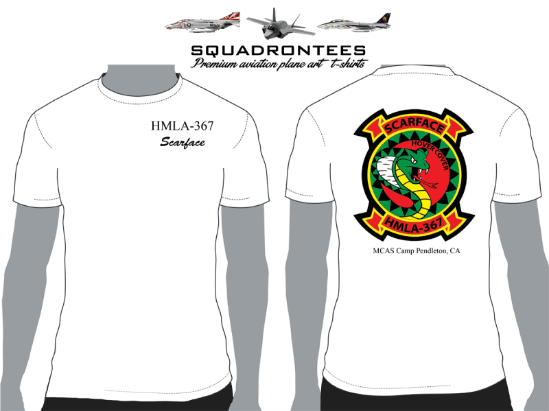 HMLA-367 Scarface Squadron T-Shirt, USMC Licensed Product