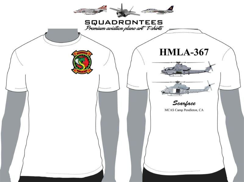 HMLA-367 Scarface Squadron T-Shirt D2, USMC Licensed Product