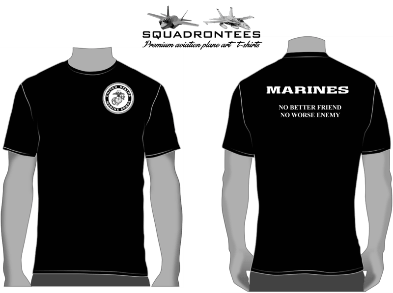 Marines No Better Friend, No Worse Enemy T-Shirt, USMC Licensed Product