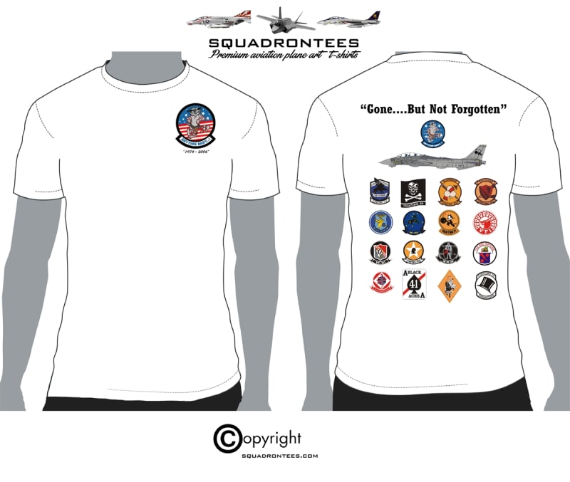 F-14 Tomcat Gone But Not Forgotten Squadron T-Shirt - USN Licensed Product