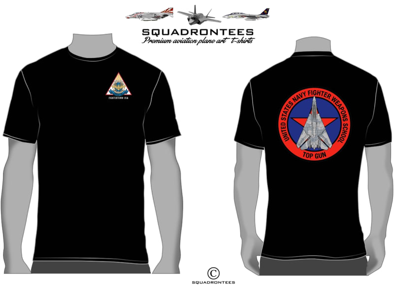 US Navy TopGun Fighter Weapons School Squadron T-Shirt D2 - USN Licensed Product