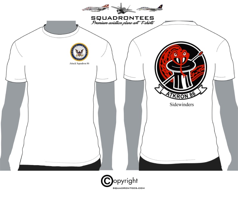 VA-86 Sidewinders Logo Back Squadron T-Shirt - USN Licensed Product