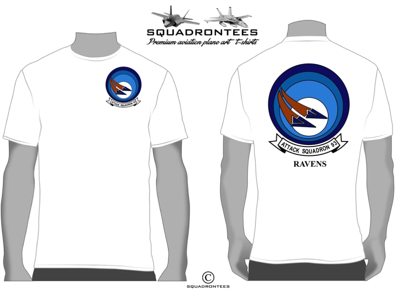 VA-93 Ravens Logo Back Squadron T-Shirt D1- USN Licensed Product