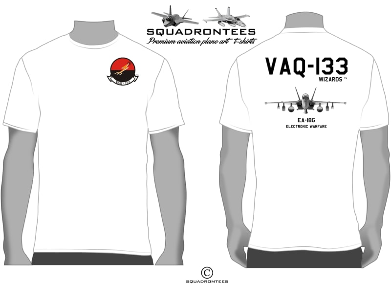 VAQ-133 Wizards EA-18G Growler Squadron T-Shirt - USN Licensed Product