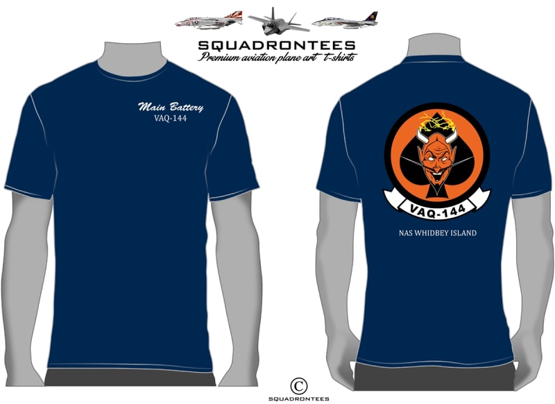 VAQ-144 Main Battery Logo Back Squadron T-Shirt D2, USN Licensed Product