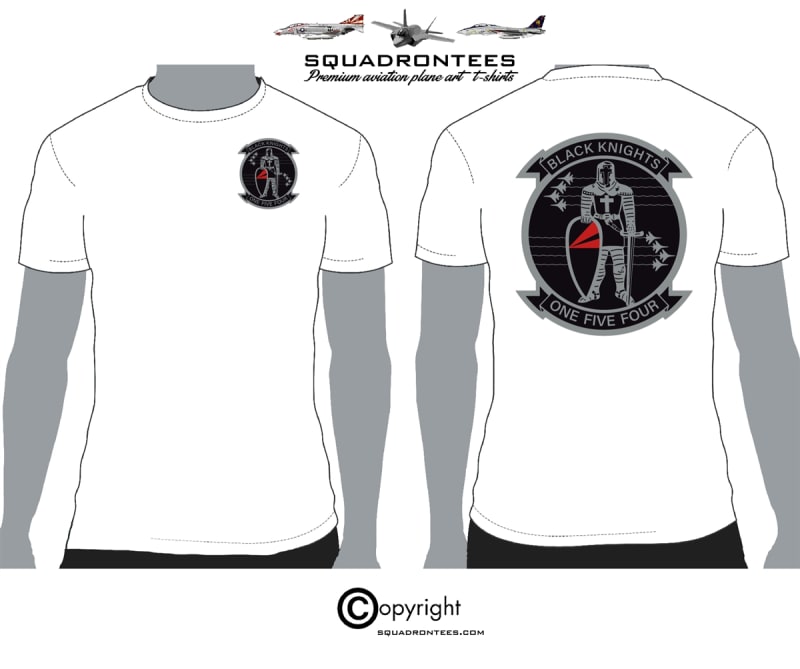 VF-154 Black Knights Logo Back Squadron T-Shirt - USN Licensed Product