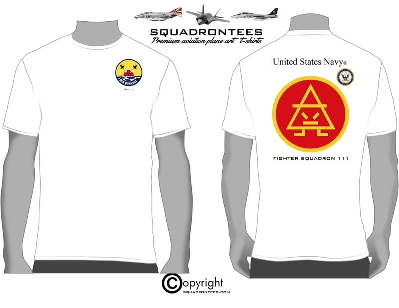VF-111 Sundowners Omar Logo Back Squadron T-Shirt D2 - USN Licensed Product