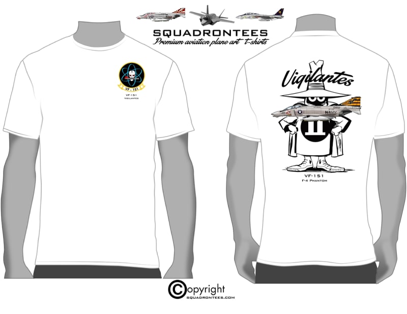 VF-151 Vigilantes F-4 Phantom D2 Squadron T-Shirt - USN Licensed Product