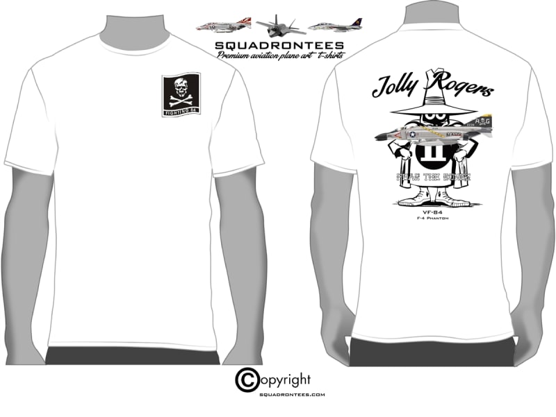 VF-84 Jolly Rogers F-4 Phantom Squadron T-Shirt D2 - USN Licensed Product
