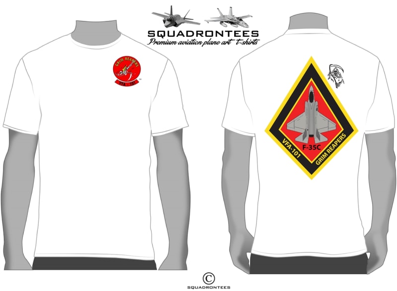 VFA-101 Grim Reapers FRS F-35 Squadron T-Shirt D2 - USN Licensed Product
