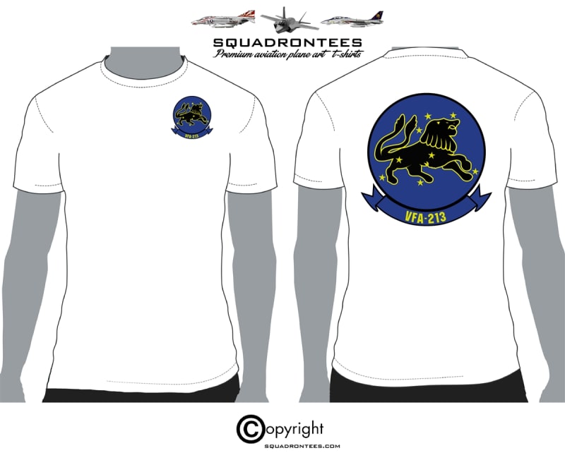 VFA-213 Blacklions Logo Back Squadron T-Shirt - USN Licensed Product