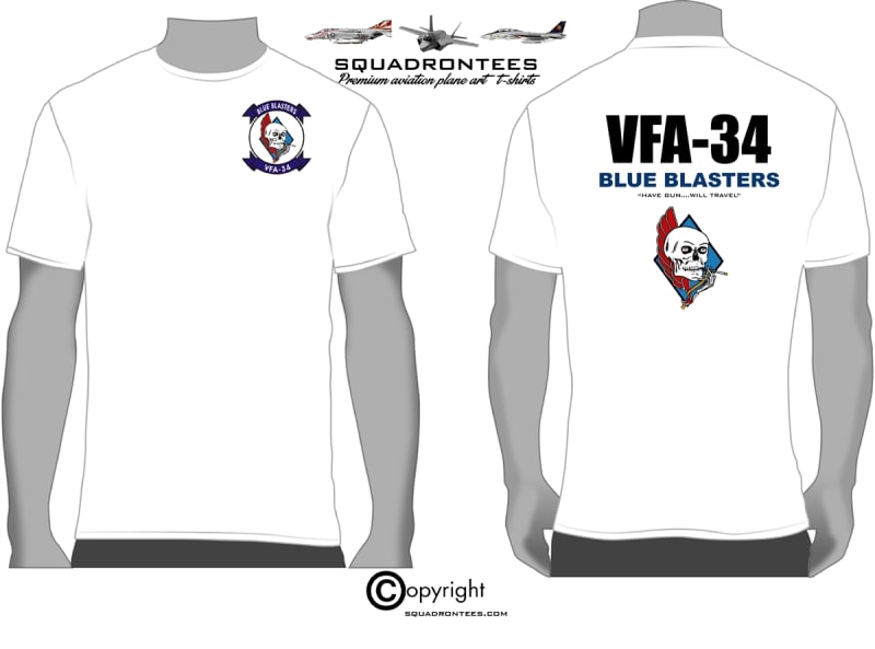 VFA-34 Blue Blasters Squadron T-Shirt - USN Licensed Product