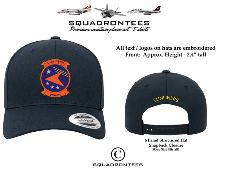 VFA-81 Sunliners Embroidered Squadron Hat - USN Licensed Product