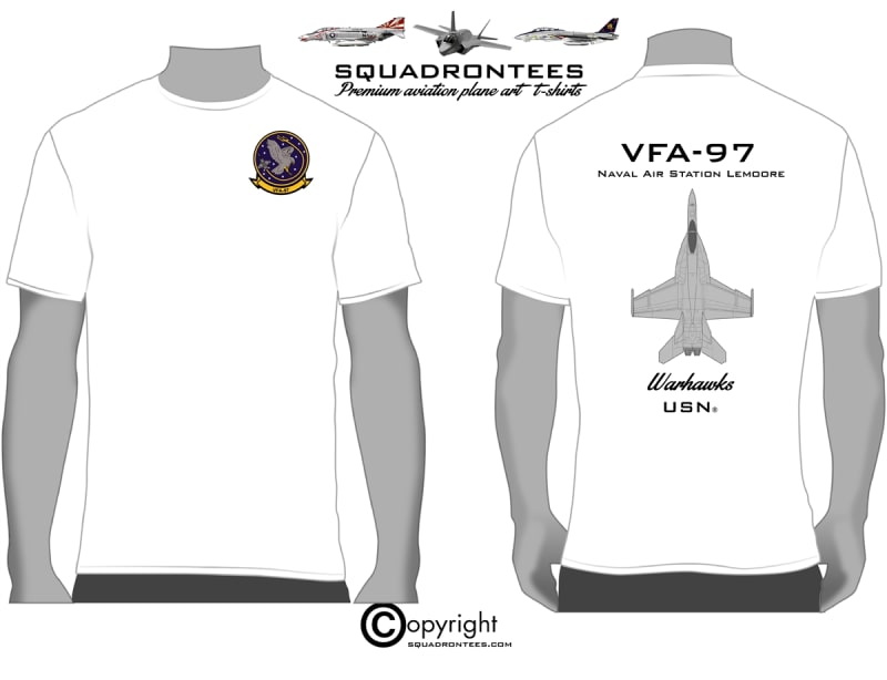 VFA-97 F/A-18 Warhawks Squadron T-Shirt D1 - USN Licensed Product